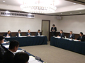 奈良井川水系河川改良期成同盟会定期総会に出席し、河川整備の重要性を指摘する