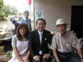 御徒町七夕まつりに参加。北原城北地区連合町会長、三村実行委員長とあおぞら市場にて