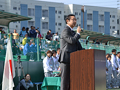 全日本ソフトテニス選手権大会開会式にて地元県議会議員として挨拶する
