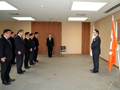 議会事務局仕事始めの式にて新年の挨拶をする