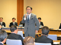 県会議員全員協議会にて挨拶