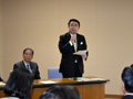 正副議長選候補者の所信表明の座長として挨拶