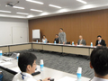 富士電機松本工場会議室にて挨拶