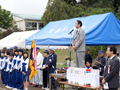 寿台連合会運動会にて健康長寿の推進についてスピーチ