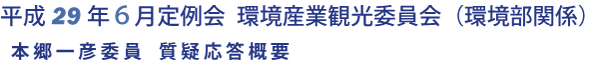 平成29年６月定例会 環境産業観光委員会 質疑応答要旨（環境部関係）