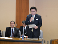 正副議長選所信表明会にて世話人代表として挨拶