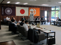 自民党県議団団会議において団長として挨拶