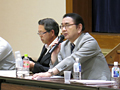 地元県議会議員との懇談会にて少子高齢社会に向けての対応及び産業政策について意見交換を行う